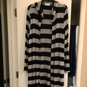 Raw Edge brand black/grey  hooded maxi cardigan.